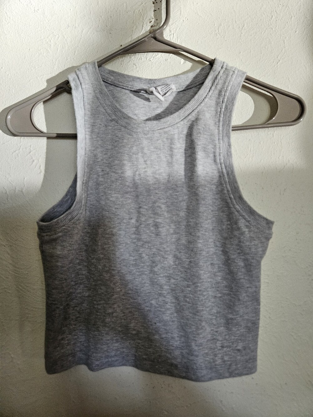 Tillys Gray Ribbed Crop Tank Top